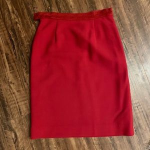 Red Tory Burch Skirt Size 6 knee length